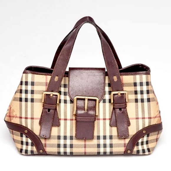 Auth Burberry Haymarket Checked
Coated Canvas With Leather Trim Bag w/ bonus$180 - Picture 2 of 16